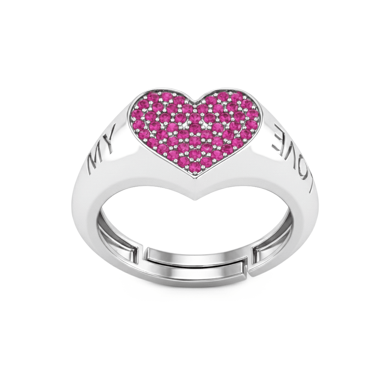 Anello Chevalier Cuore "My Love" Fucsia - My Mo Gioielli