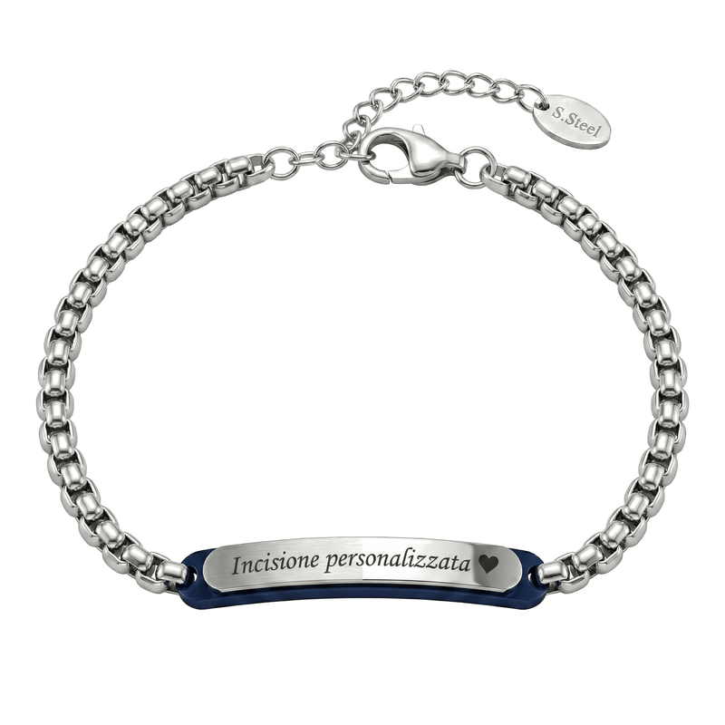 Bracciale Con Targa Personalizzabile Bicolore in Acciaio - My Mo Gioielli