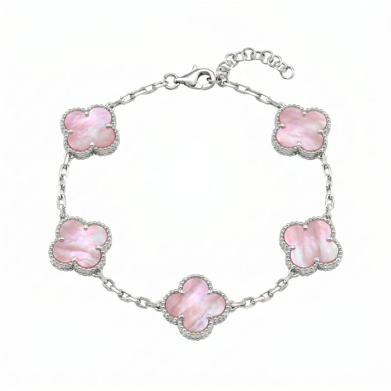Bracciale Quadrifoglio con Madreperla Rosa - My Mo Gioielli