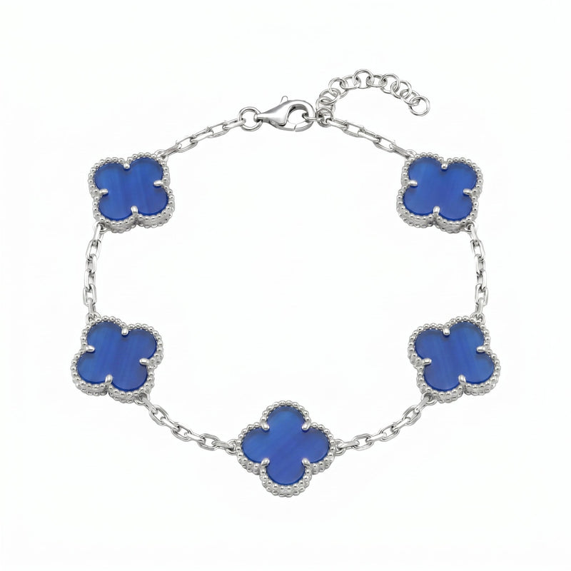 Bracciale Quadrifoglio con Onice Blu - My Mo Gioielli