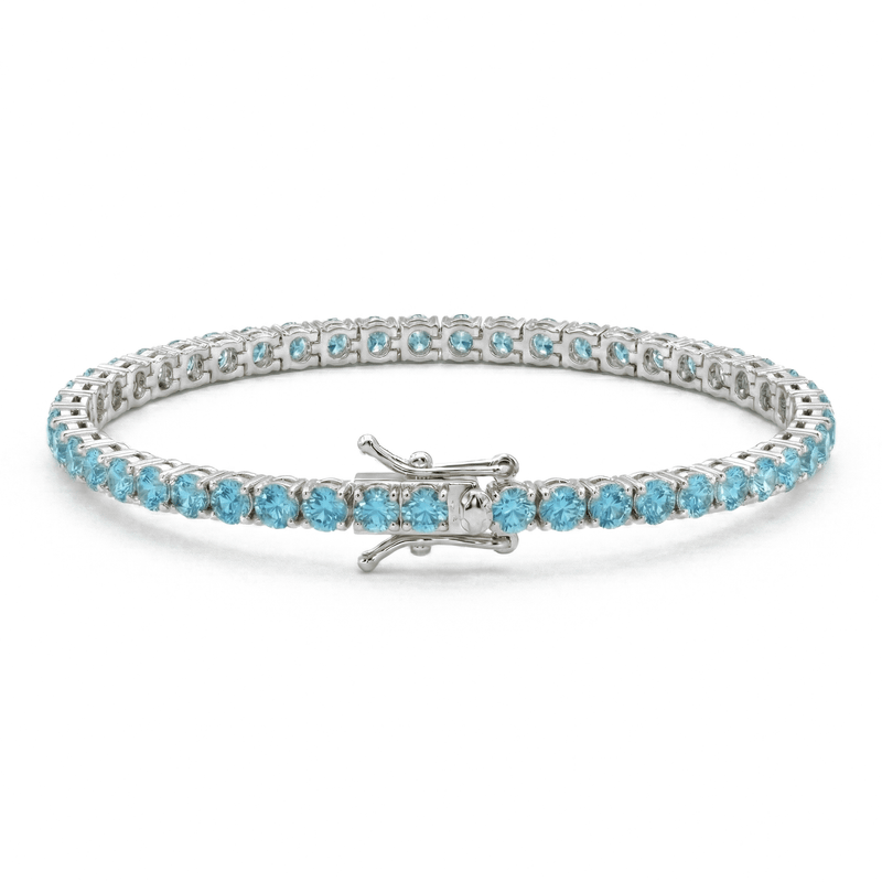 Bracciale Tennis zirconi Azzurri 3mm - My Mo Gioielli