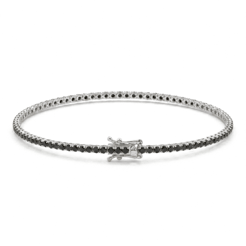 Bracciale Tennis zirconi Neri 2 mm - My Mo Gioielli