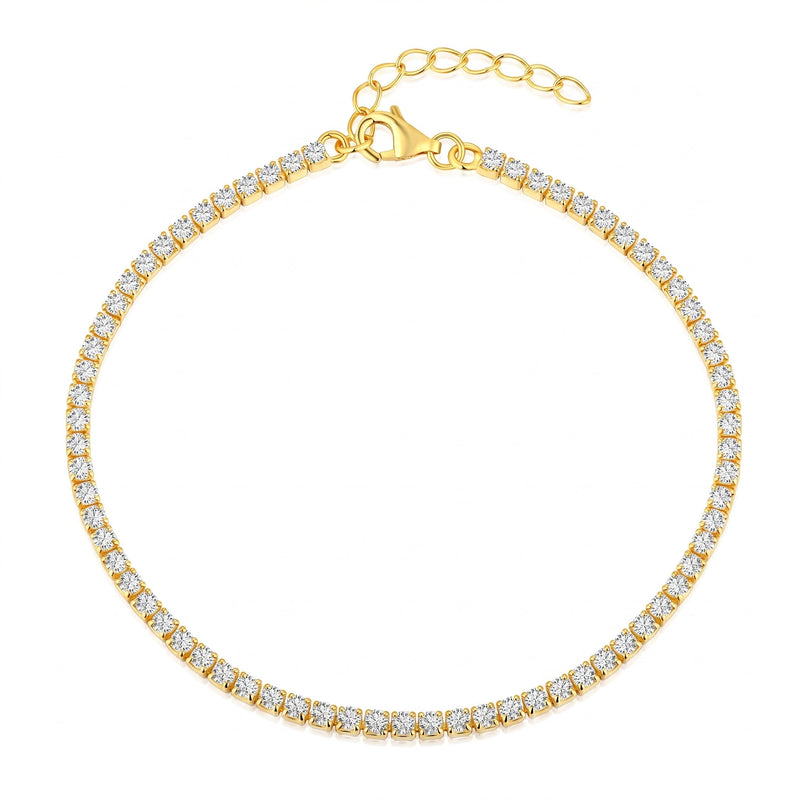Cavigliera Tennis Pietre Bianche 2 mm - My Mo Gioielli